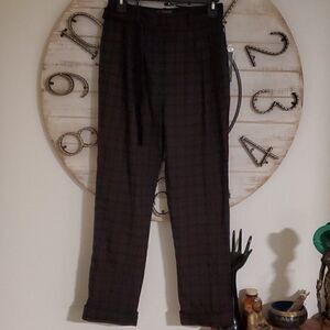 Red & green plaid dress pants